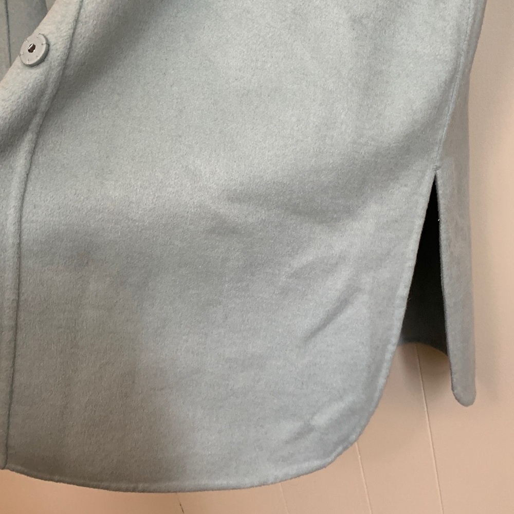 J. Jill Light Aqua Very Soft Wool Jacket Size Large Hidden Snap Closure - Picture 5 of 9
